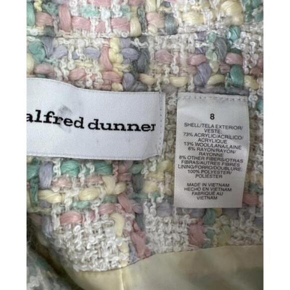 NWT Alfred Dunner Multicolor Plaid Button Front Collared Jacket Size 8 - Picture 2 of 3